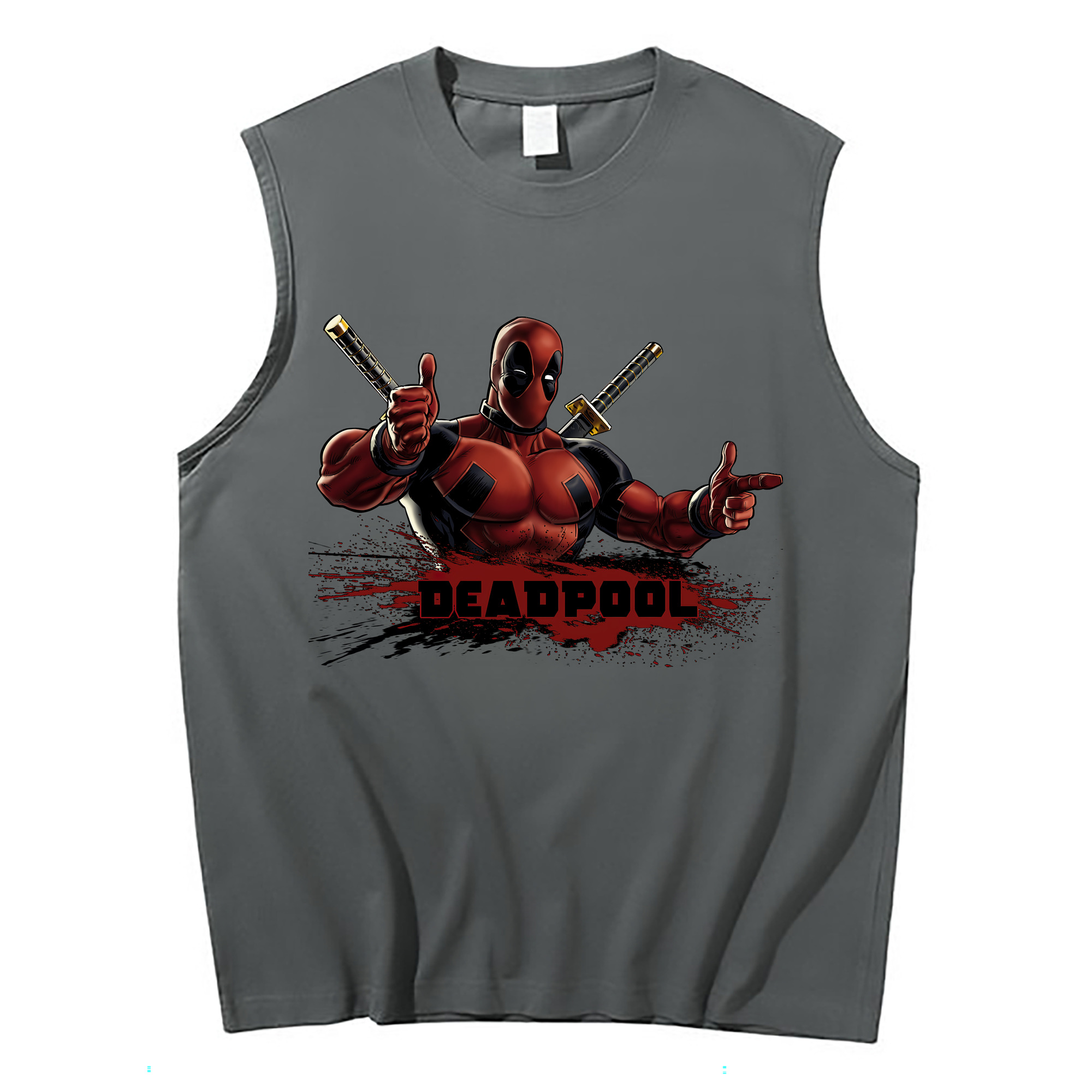（画像用） Deadpool デッドプール コットン100％タンクトップ（フロントプリント）